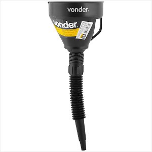 Funil plástico bico flexível preto 140 mm - Vonder