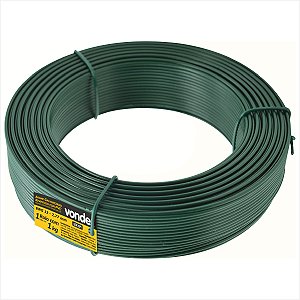 Arame revestido com PVC verde BWG 12 1 kg - Vonder