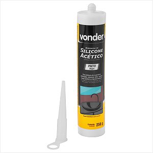 Borracha de silicone acético preto 256 g - Vonder