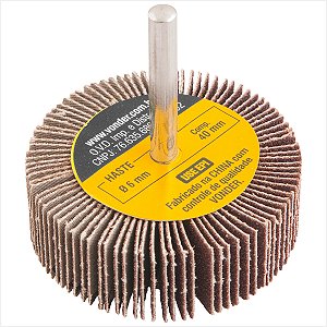 Roda de lixa 60 mm x 20 mm com haste grão 80 - Vonder