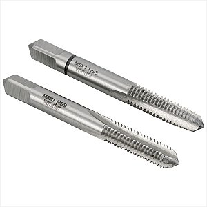 Macho manual de aço rápido M6 x 1,00 mm rosca MA 2 peças Vonder
