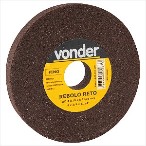 Rebolo reto 6" x 3/4" fino - Vonder