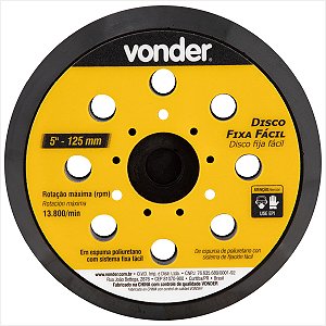 Disco com sistema fixa fácil 125 mm - Vonder