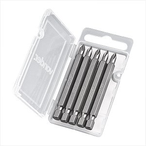 Bits/ponteira phillips com encaixe 1/4" nº 1 x 75 mm 5 peças Vonder