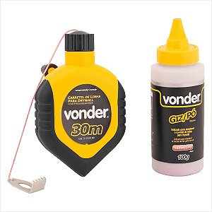 Linha com giz vermelha para drywall - Vonder