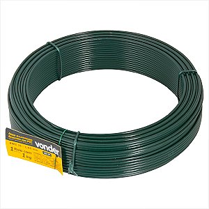 Arame revestido com PVC verde BWG 16 1 kg Vonder
