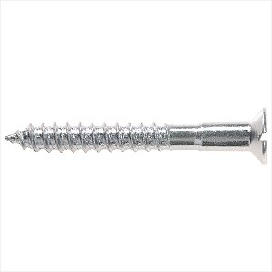 Parafuso madeira 6,1 mm x 55 mm cabeça chata zincado 100 unidades - Vonder