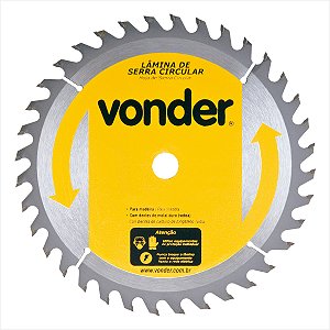 Lâmina serra circular com 36 dentes de metal duro/vídea 185 mm x 16 mm Vonder