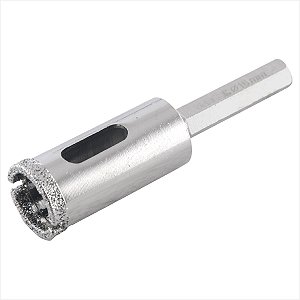 Serra copo diamantada 16 mm refrigerada com haste - Vonder
