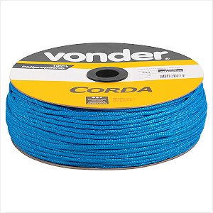 Corda multifilamento trançada 6,0 mm x 165 m azul em carretel - Vonder