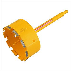 Serra copo diamantada 120 mm com haste - Vonder