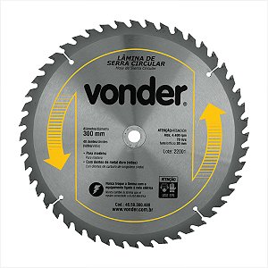 Lâmina serra circular com 48 dentes de metal duro/vídea 300 x 30 mm Vonder
