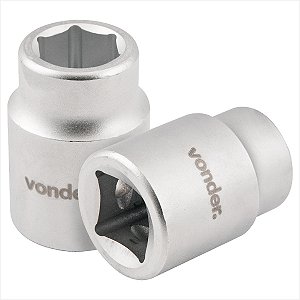 Soquete sextavado com encaixe de 3/4" x 1.3/8" em aço cromo vanádio Vonder