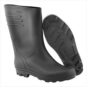 Bota de PVC preta cano médio sem forro 39 - Vonder