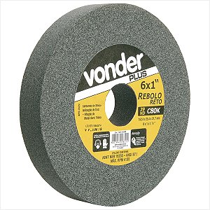 Rebolo reto 6" x 1" 39 CVD grão 100 verde - Vonder Plus