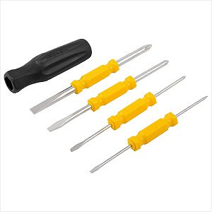 Kit de chaves de fenda/phillips ponta dupla mini com 5 peças - Vonder