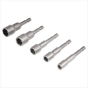 Kit de soquetes magnéticos em milímetro com 5 peças - Vonder
