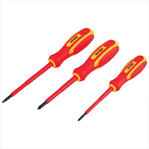 Kit de chaves de fenda/phillips com 3 peças IEC60900 - Vonder