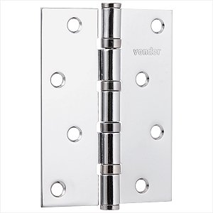 Dobradiça 4" com anel rolamento cromada com 3 peças - Vonder