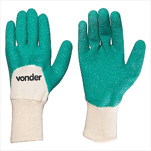 Luva de malha com látex MLV 1002 cor verde tamanho 10 - Vonder