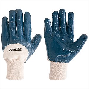 Luva de malha com borracha nitrílica cor azul tamanho 10 MNV 0001 Vonder