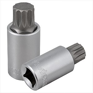 Soquete multidentado curto com encaixe de 1/2" M16 - Vonder