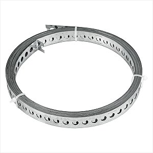 Fita de aço perfurada 17 mm x 0,40 mm x 10 m - Vonder