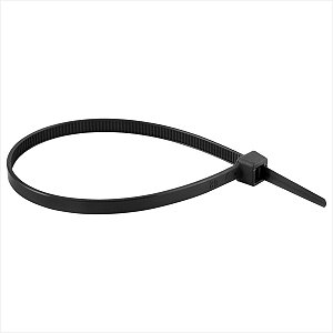 Abraçadeira de nylon preta 200 mm x 4,8 mm com 100 peças - Vonder