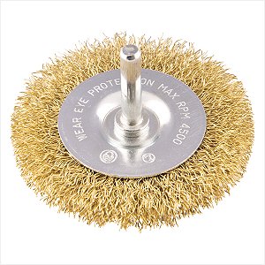Escova circular 3" x 3/8" haste de 1/4" (76,2 x 9,53 x 6,35 mm) - Vonder