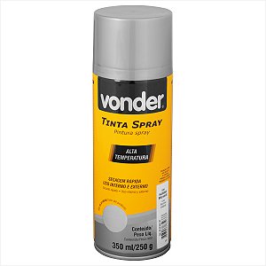 Tinta em spray alta temperatura alumínio 350 ml/250 g - Vonder