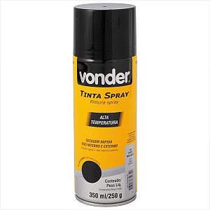 Tinta em spray alta temperatura preto 350 ml/250 g - Vonder