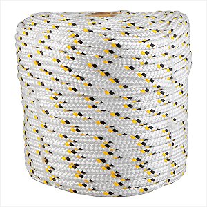 Corda multifilamento trançada 10,0 mm x 110 m branca com detalhes - Vonder