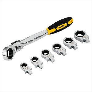 Kit de chaves estrela com catracas intercambiáveis 8 mm a 19 mm - Vonder