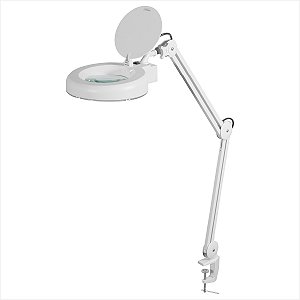 Lupa articulada com LED bivolt com fixador para bancada - Vonder