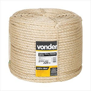 Corda de sisal 10 mm x 220 m 3 pernas - Vonder