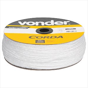 Corda multifilamento trançada 4,0 mm x 360 m branca em carretel - Vonder