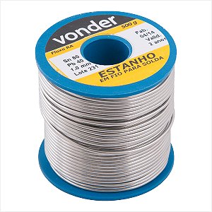 Estanho em fio com fluxo 1,0 mm 60 x 40 com 500 g - Vonder