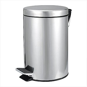 Lixeira redonda 5 litros inox cinza - Vonder