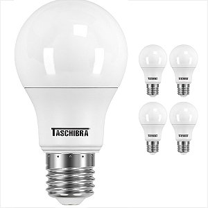 Kit 5 Lâmpadas LED BULBO Branca 9W bivolt 6.500 K - Taschibra