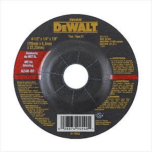 Disco de desbaste 115,0 x 6,3 x 22,23 mm DW44540 - DeWalt