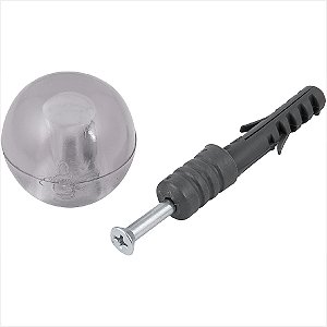 Batente de porta cristal 8,0 mm com bucha e parafuso - Vonder