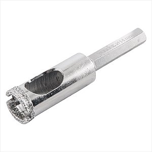 Serra copo diamantada 14 mm refrigerada com haste - Vonder
