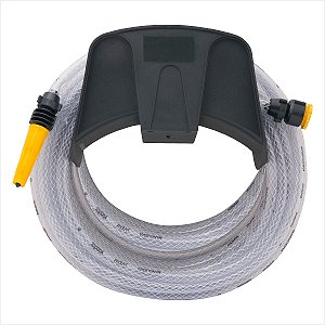 Mangueira para jardim trançada transparente 30 m com suporte - Vonder