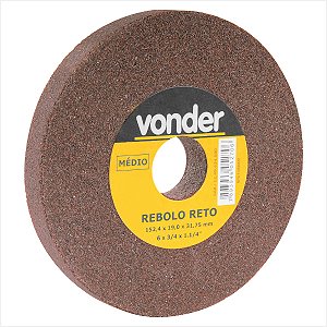 Rebolo reto 6" x 3/4" médio - Vonder