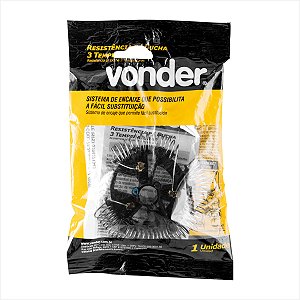 Resistência para ducha 3 temperaturas 4.400 W 127 V branca - Vonder