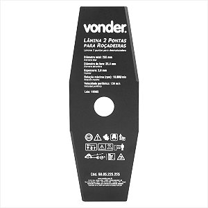 Lâmina de 2 pontas para roçadeiras 255 mm x 25,4 mm - Vonder