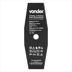Lâmina de 2 pontas para roçadeiras 255 mm x 20,0 mm - Vonder