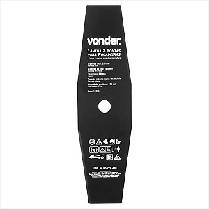 Lâmina de 2 pontas para roçadeiras 330 mm x 20,0 mm - Vonder