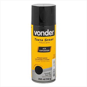 Tinta em spray alta temperatura preto fosco 350 ml/250 g - Vonder