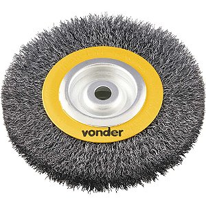 Escova circular de aço, ondulada, 6" x 3/4" x 1/2" (152,4 mm x 19,1 mm x 12,7 mm) - VONDER